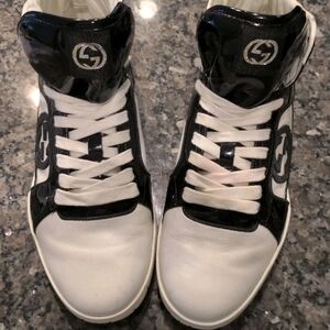 Gucci Black and White Athletic Shoes